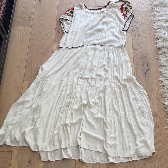 Free People Daisy Fields Maxi Dress White Embroidered Boho Dress - Picture 3 of 3